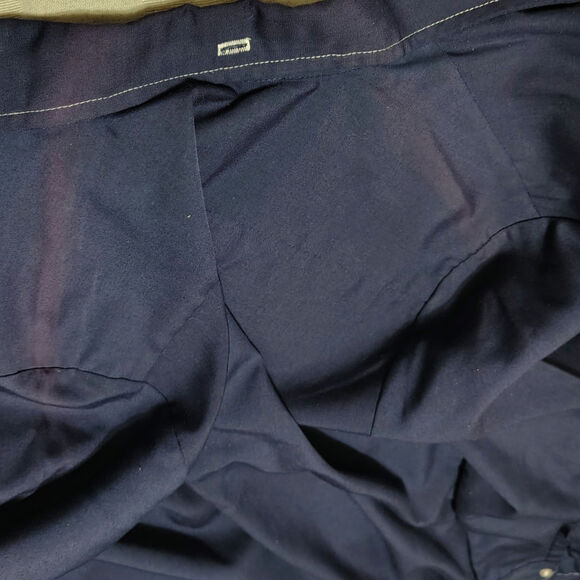 70s Blue Button Down Shirt Dress Wing Tip Collar Seam Button Cuffed Sleeve SZ S - Picture 5 of 5